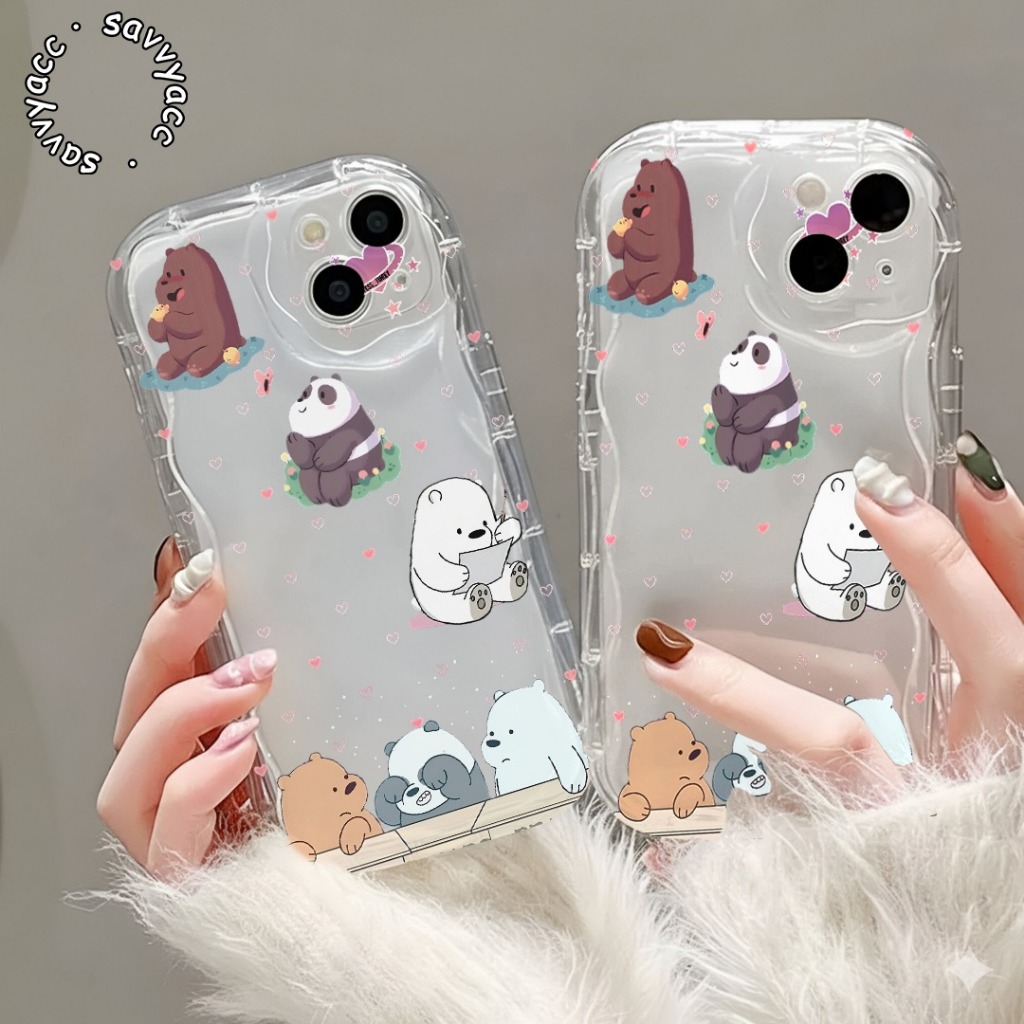 CLEAR MELTING CASE สําหรับ ITEL A04 A05S A50 A50C A60 A70 S23 S24 P55 P65 RS4 PLUS 4G 5G BEAR SILICO