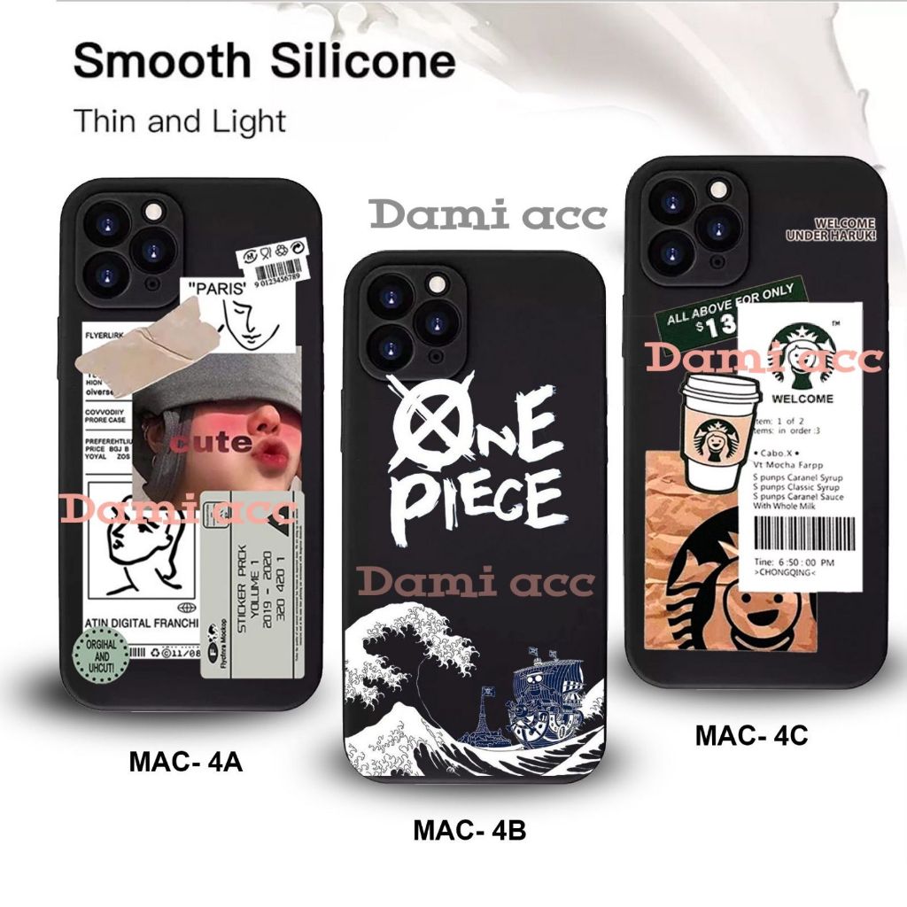 Macaron Black Soft Case vivo x300 x300 pro soft case เคสสีดํา