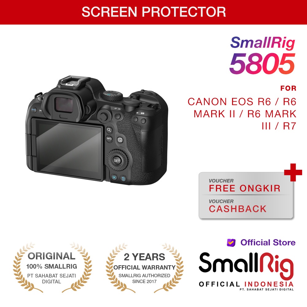 SmallRig ป้องกันหน้าจอสําหรับ Canon EOS R6 / R6 Mark II / R6 Mark III / R7 5805