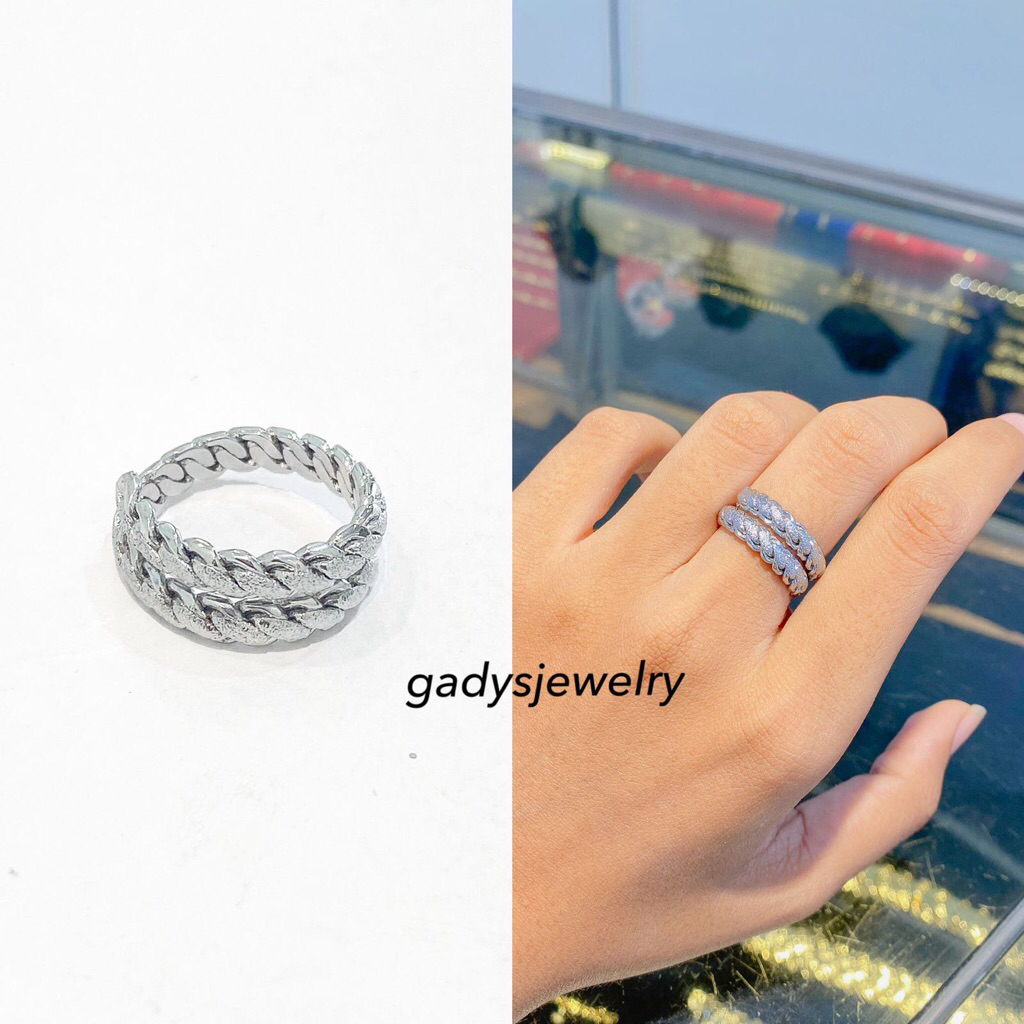 REPLIKA Viral แหวนห่อหวายเงิน 24krt Gold Plated Crum Light Gold 8 กรัม แหวนผู้หญิงจําลองระดับพรีเมีย