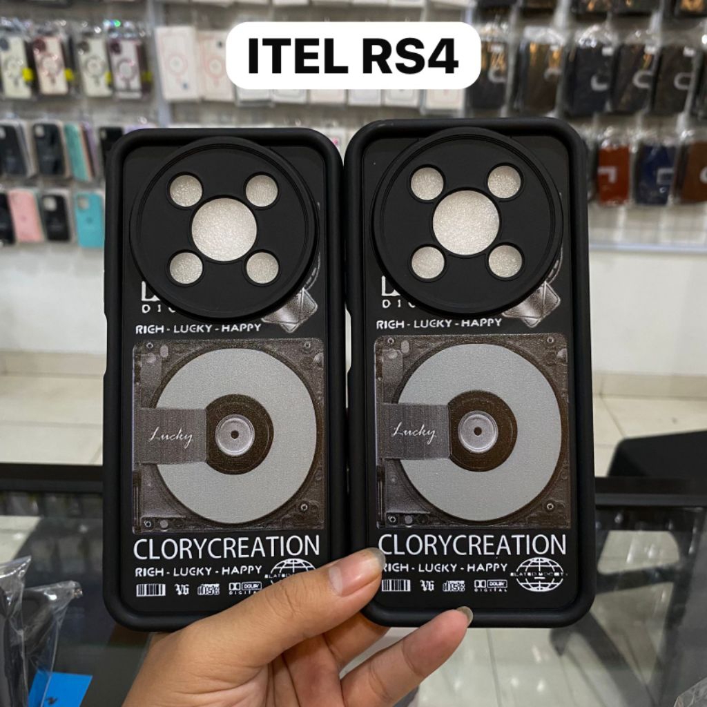 RICH LUCKY HAPPY ITEL RS4 MOTIF SILICONE CASE