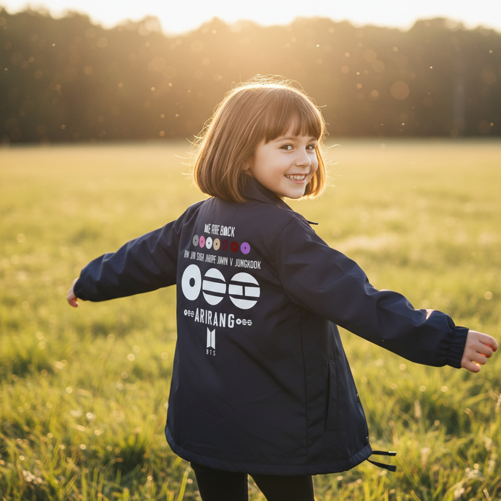 BTS arirang tour เสื้อกันลมสําหรับเด็ก BTS เสื้อยืดเด็ก
