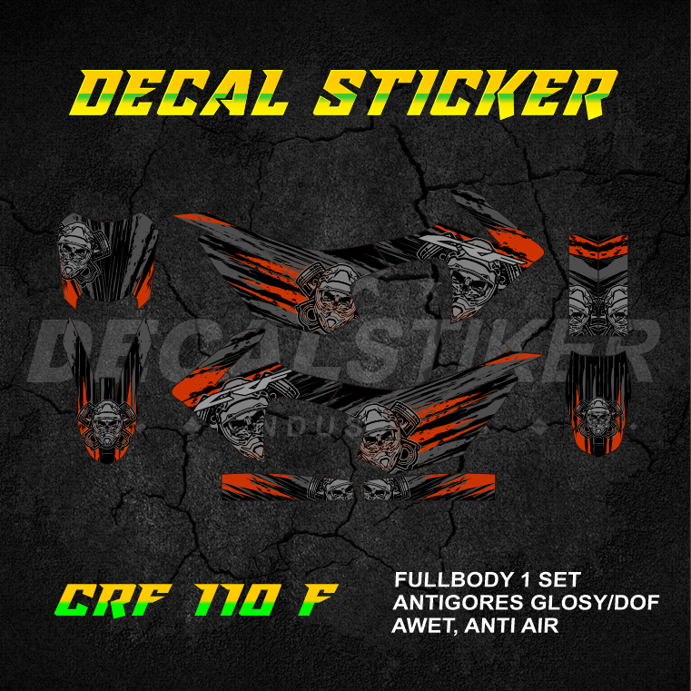 STABILO HIJAU UNGU MERAH DECAL STICKER CRF 110 FULLBODY (026) DECAL STICKER MINIMOTO 110F F MINITRAI