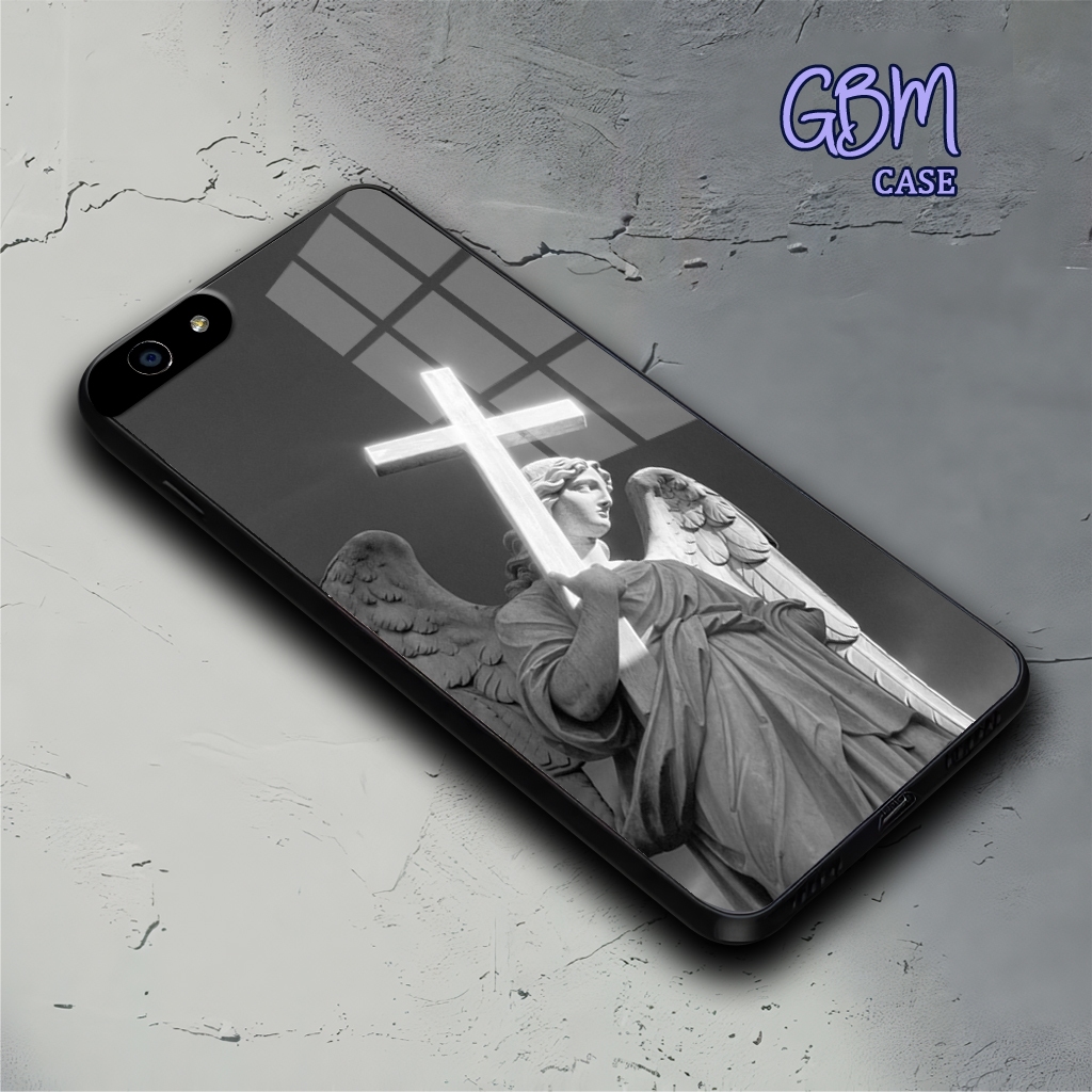 HP [GBM712] OPPO A71 A83 A39 A57 2016 A59 F1s F7 เคสโทรศัพท์กระจกมันวาวเคสซิลิโคน JESUS CROSS MOTIF 