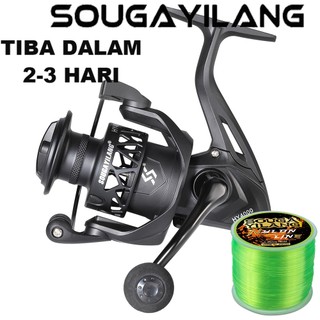 SOUGAYILANG Spinning Fishing Reel 1000-4000 5.2:1 Drag 20lb Air Tawar Asin Hitam Putih