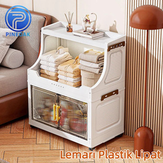 Pine&Oak Lemari Plastik Lipat Lemari Plastik Susun Lemari Plastik Baju Bayi Penyimpanan Serbaguna