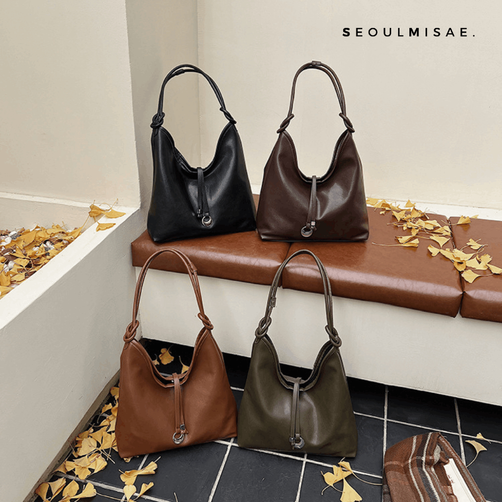 SEOULMISAE - Hajin Shoulder Leather Bag Casual Stylish Bag