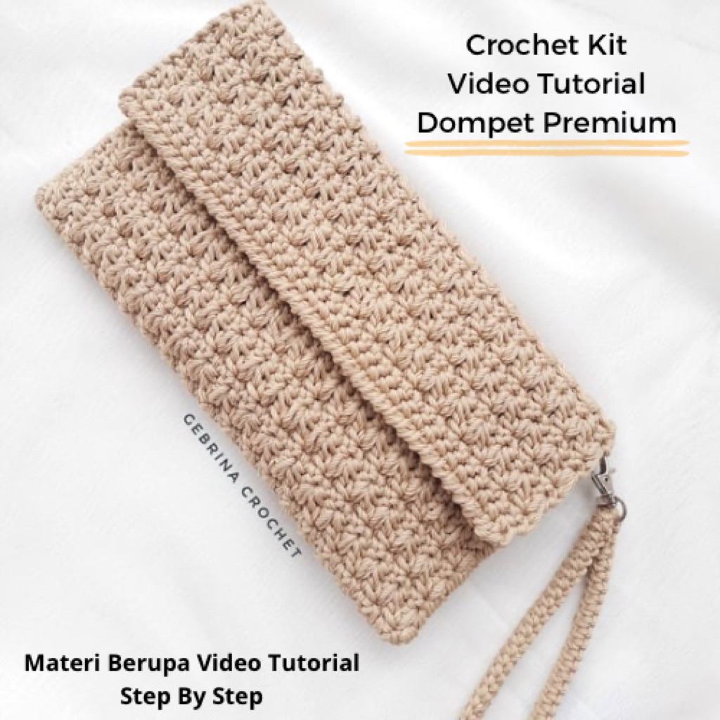 CROCHET KIT PATTERN (VIDEO TUTORIAL) กระเป๋าสตางค์ระดับพรีเมียมสําหรับผู้เริ่มต้นโดย GEBRINA CROCHET