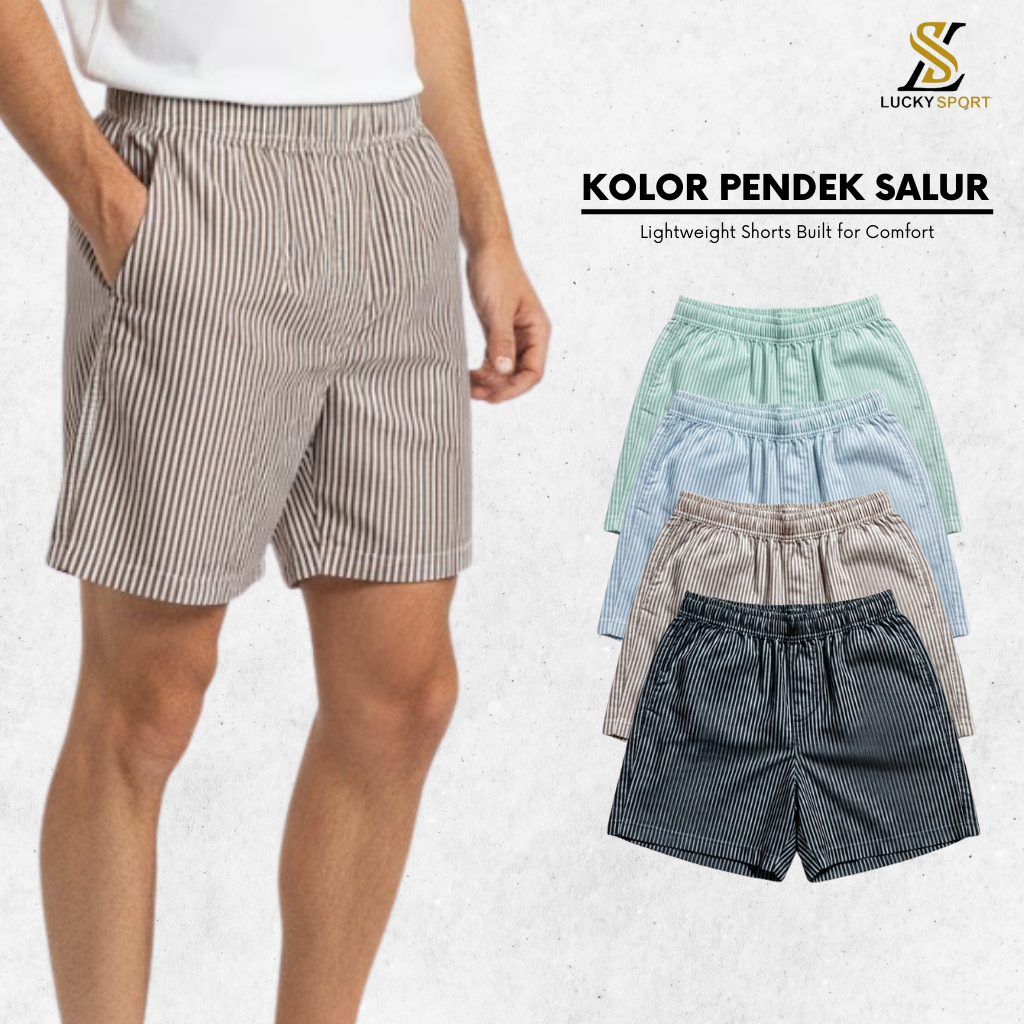 Basix Stripe Pants กางเกงบ็อกเซอร์ลายทางสําหรับผู้ชายและผู้หญิงทุกวัน