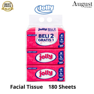 [3 PACK] Tisu Tissue Jolly Isi 180 Sheets / 2 Ply / Tissue Wajah / Tissue Ekonomis