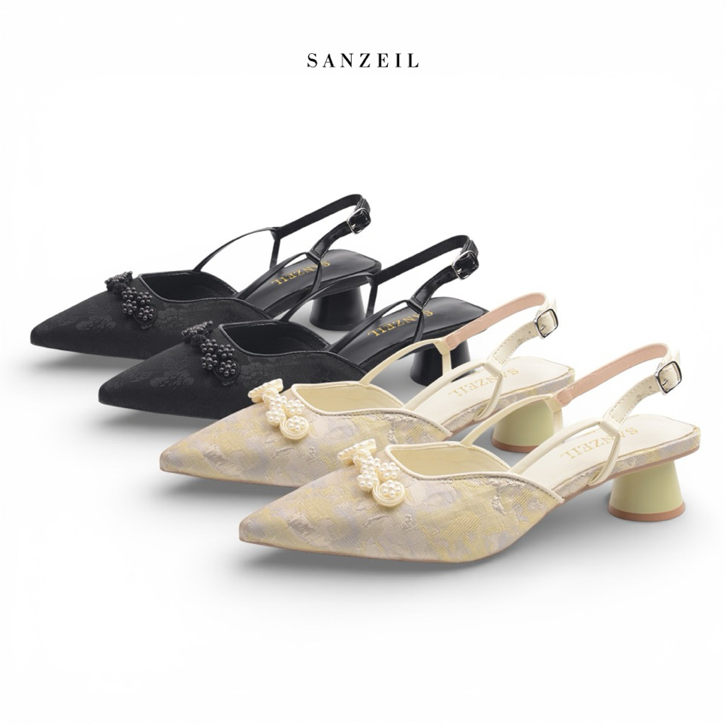 SG4588 synafiegalery sanzeil da hye รองเท้าส้นกี่เพ้าผู้หญิง