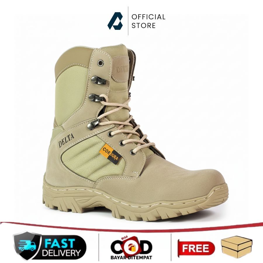 DLTA Cordura รองเท้านิรภัยผู้ชาย 8 นิ้วสูง PDL การติดตามนิ้วเท้าเหล็กเดินป่าโครงการทํางานทะเลทรายหัวเหล็ก