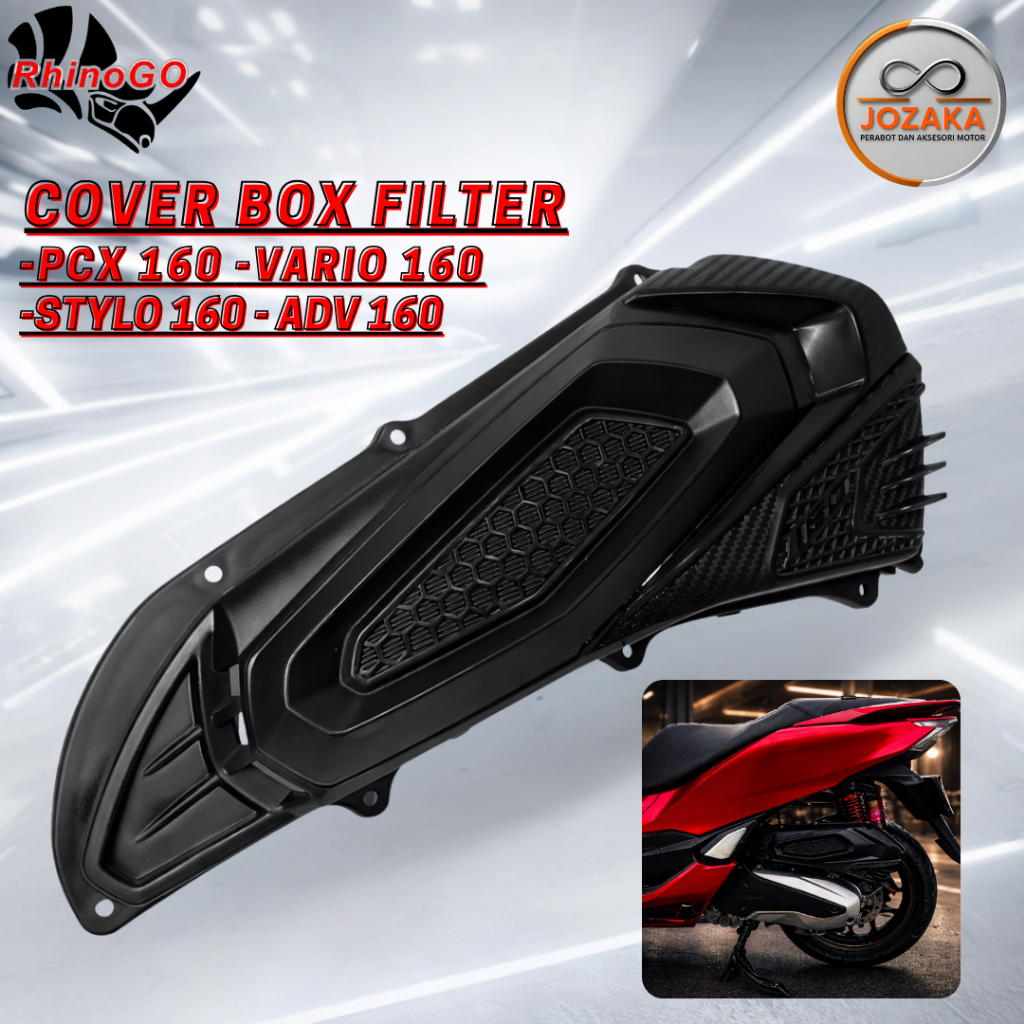 RhiniGo - กรองฝากล่อง pcx 160/vario160/adv160/stylo 160 ทรง Racing / สปอร์ต