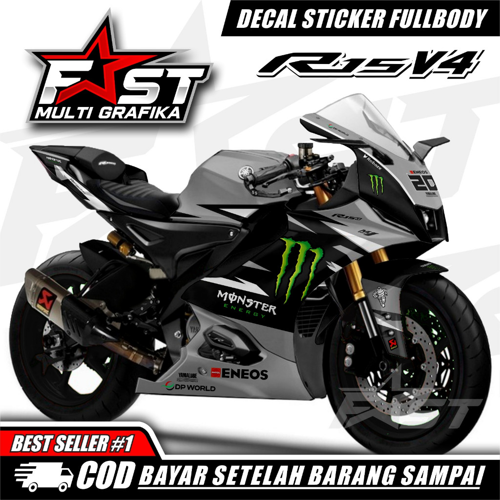 Yamaha R15 V4 Full Body Motorcycle Sticker ล่าสุด Motif R15 V4 Decal Sticker Fullbody Variation Live
