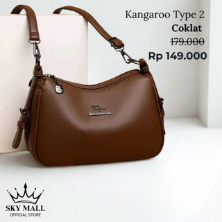 Tas Wanita Kulit PU Tahan Lama, Desain Minimalis & Multifungsi - Tas Wanita Kangaroo Type 2 Terbaru 2026 High Quality - Tas Slempang Bahu Kapasitas Besar
