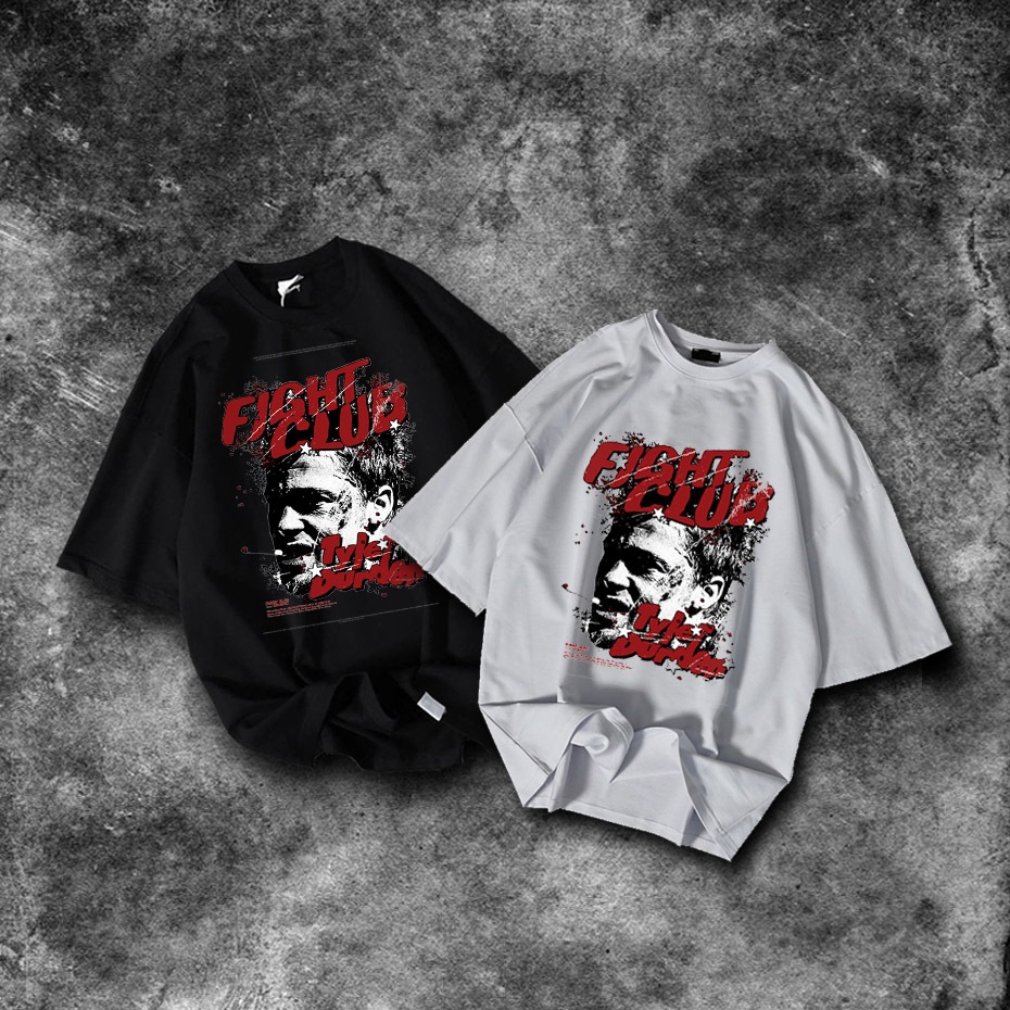 FIGHTCLUB TYLER DURDEN CHILDRENS เสื้อยืดด้านหน้าและด้านหลังหลายรับผิดชอบหวี 30S วัสดุ 100% จริง