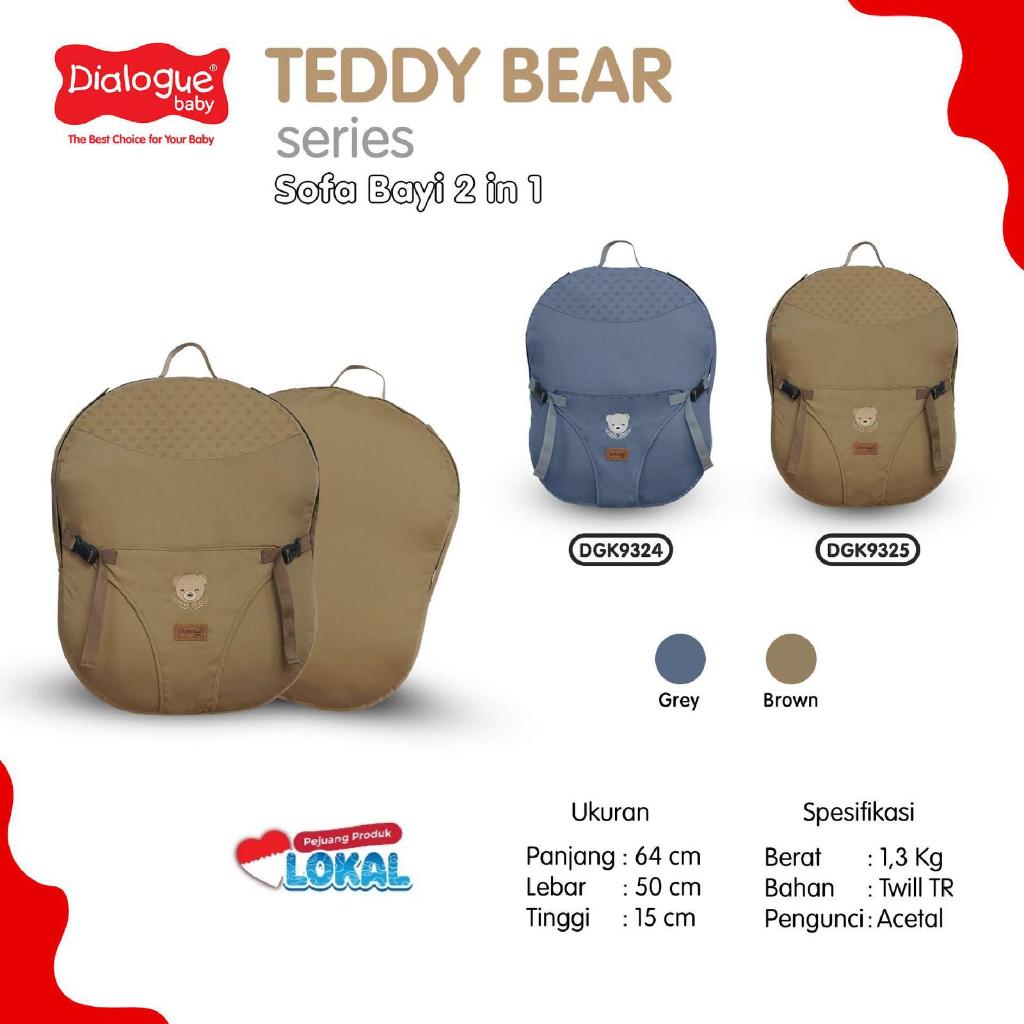 Dialogue Baby Sofa Teddy Bear Series 2 in 1 Grey Brown Children