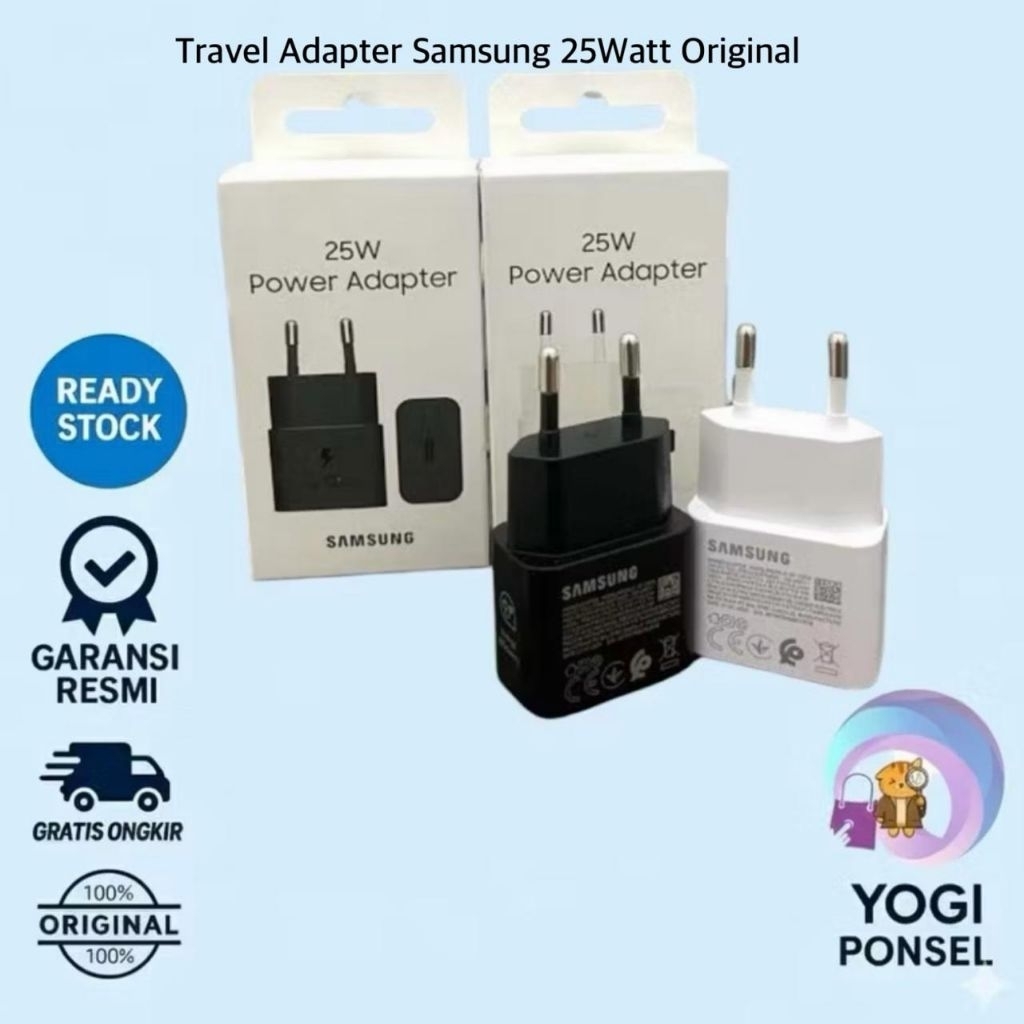 อะแดปเตอร์สําหรับเดินทาง SAMSUNG 25 WATT ดั้งเดิม