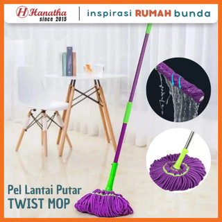 Twist Mop Alat Pel Lantai Otomatis Kain Pel Praktis Gagang Peras Pel Lantai Putar Alat Pembersih Lantai Pel Rumah Magic Twist Mop