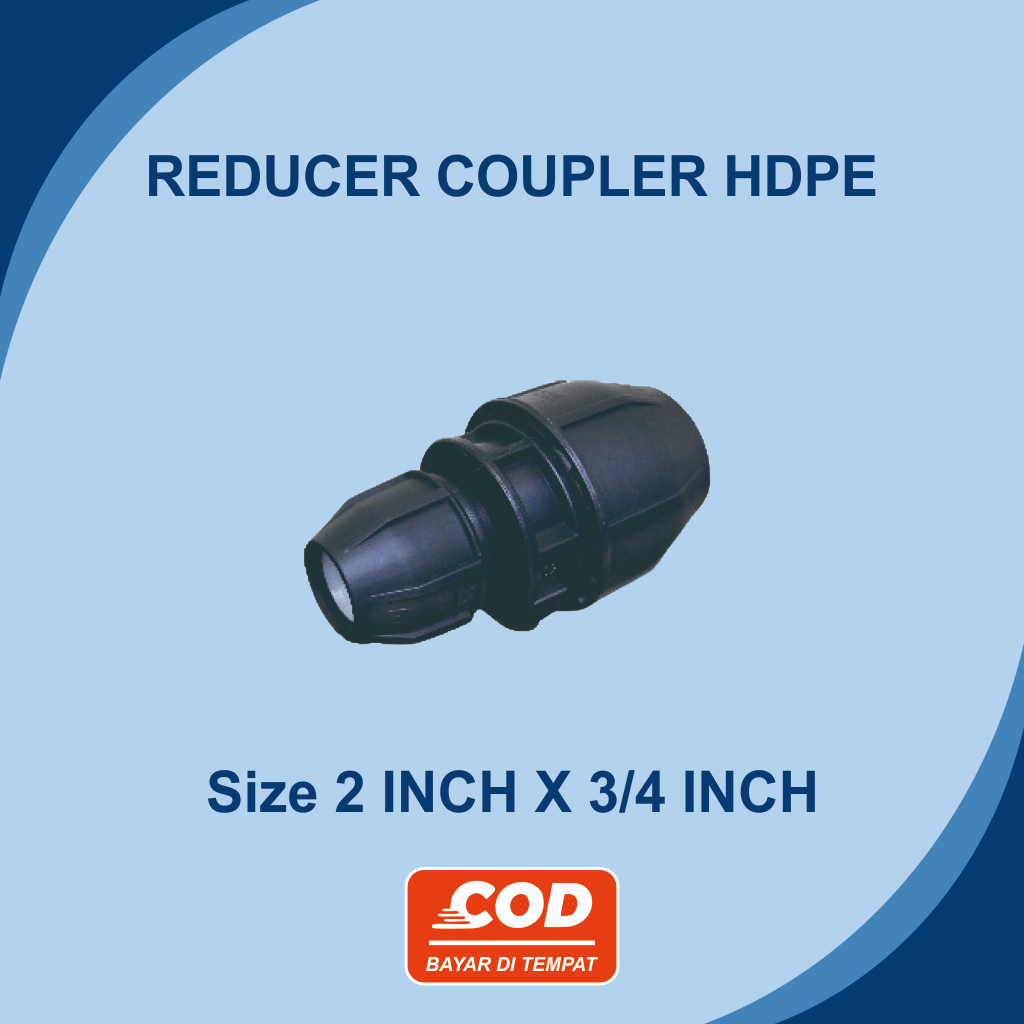 Vlock ถุงเท้า HDPE หรือลด Coupler HDPE 2 นิ้วถึง 3/4 นิ้ว หรือ 63 MM X 25 MM