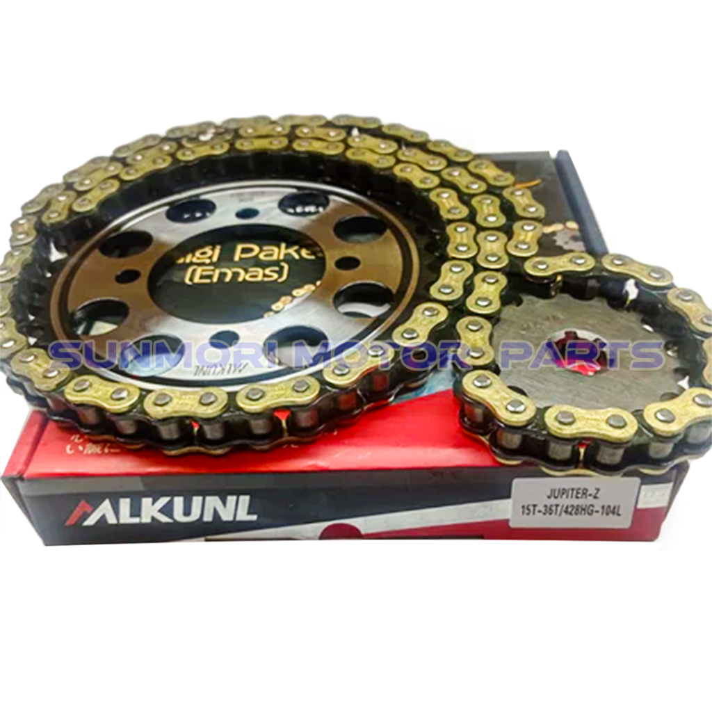 เกียร์แพคเกจชุดเกียร์ YAMAHA JUPITER Z 5TP RACING GOLD รุ่น SSS 15T/36T 428HG-104L MLKUNL