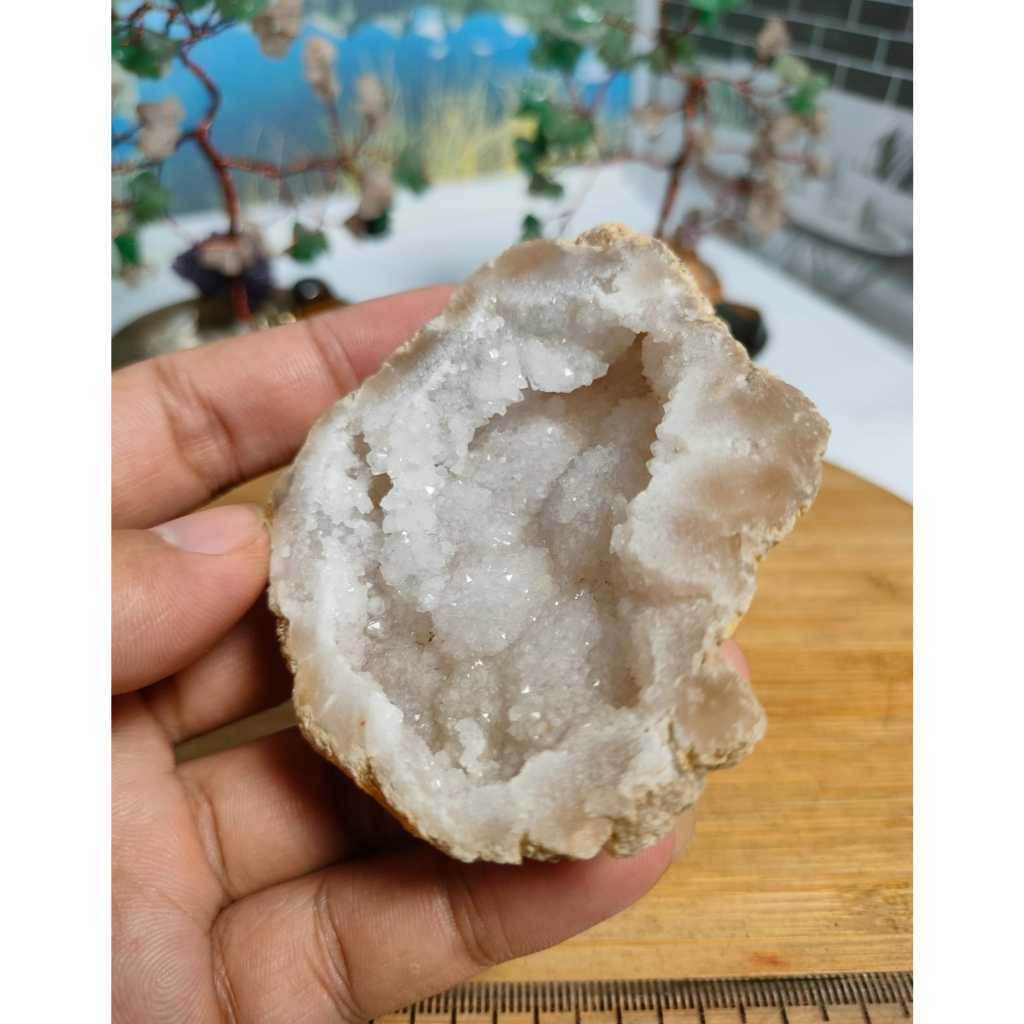 Natural Clear Quartz Druzy Morroco Geode Stone (1)