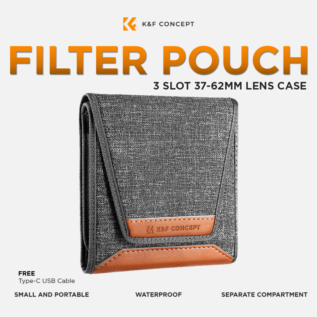 KNF Concept Filter Case 3 Slot เลนส์ถุงกรองสําหรับ 37-62 มม. UV CPL ND Filter