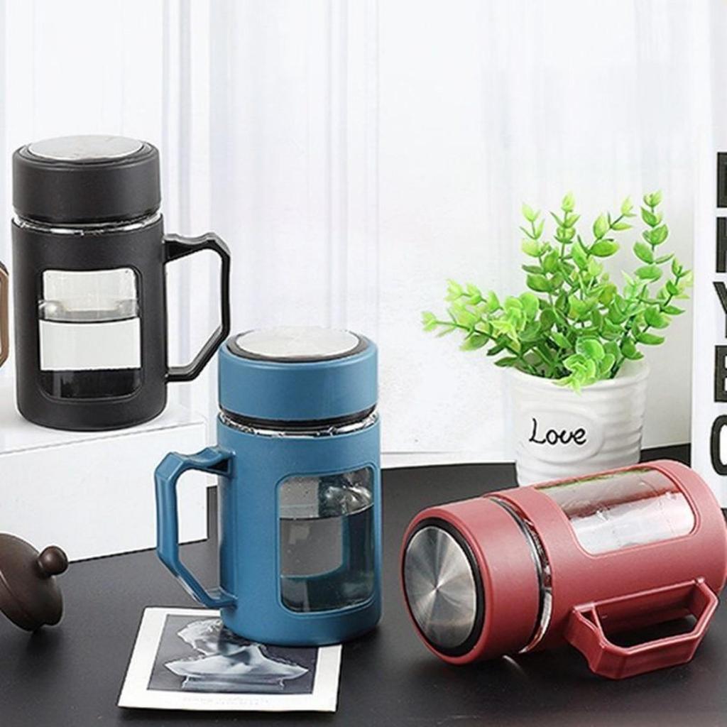 (MY ACC) ขวดถ้วยแก้ว 500 ML / รุ่นถ้วยแก้วขวดน้ําดื่มลายสี่เหลี่ยม 500ml