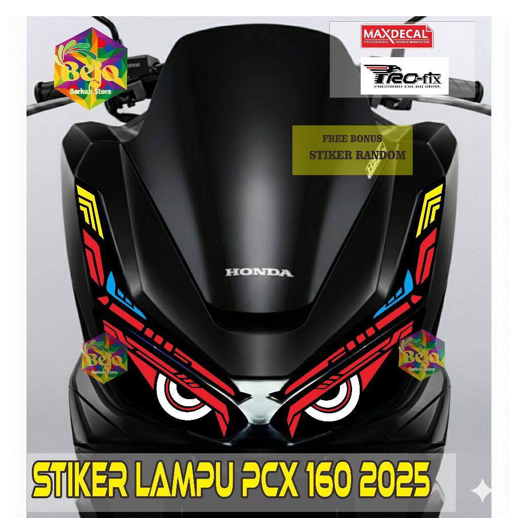 MATA สติกเกอร์คิ้วใส PCX 160 2025 Burhan Eye Lamp Sticker Honda PCX 160 2025