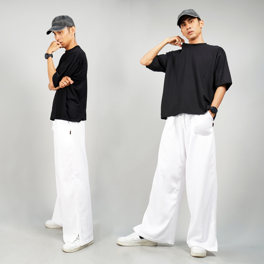 Okechauku JISOO Mens Baggy Pants Long Baggy Pants กางเกงหลวมผู้ชาย