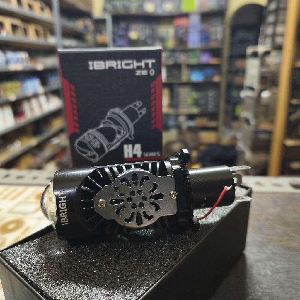 IBRIGHT ZE 0 - ไฟหน้ารถรถจักรยานยนต์ H4 โปรเจคเตอร์ Mini Bilined Laser พร้อมพัดลมและ Devil iBright Z