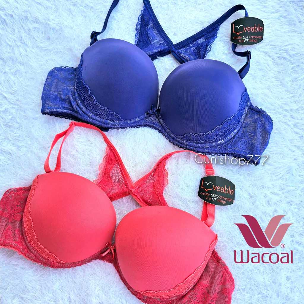 WACOAL BRA 1/2 CUP UNDERWEAR THICK โฟม PUSH UP 32A 32B 32C IB 4385 BH HALF UNDERWIRE PUSHUP