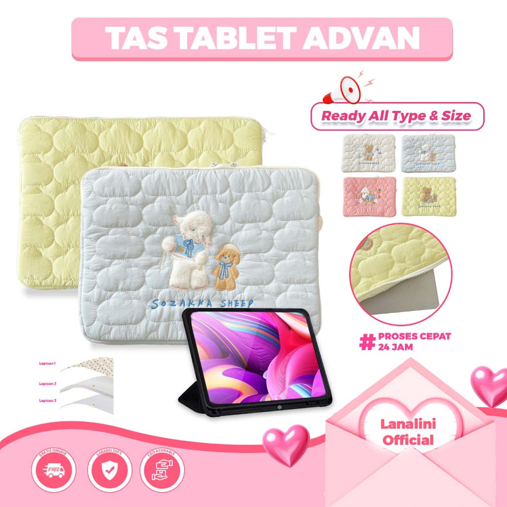 แท็บเล็ต Puffy Case Advan Tab Sketasa 3 2 1 A10 A8 Xtab VX W80 W90 W100 Tab 8001 Tab 8002 Tab 8 Tab 