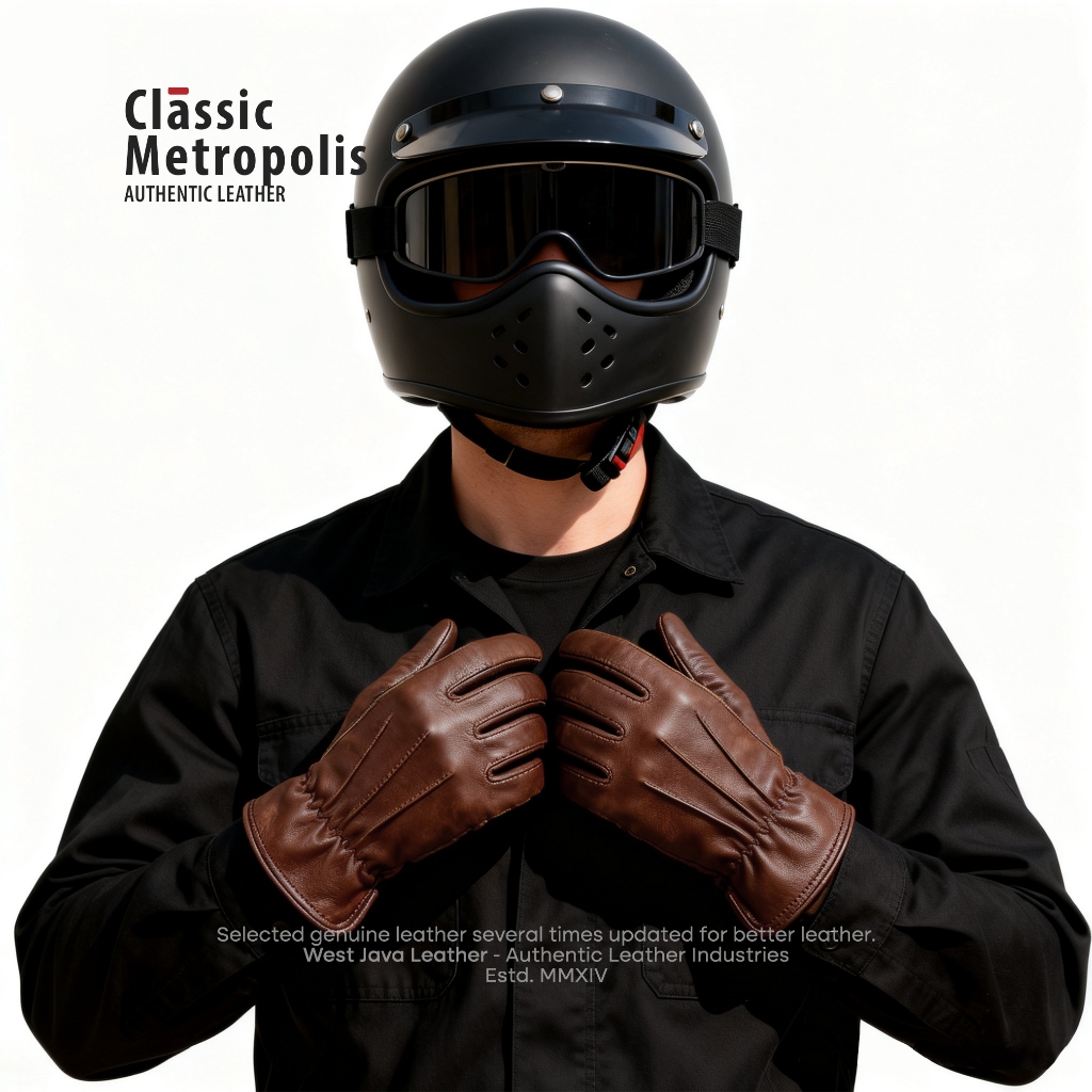 WJ Leather - Metropolis Classic Leather Motorcycle Gloves Urban