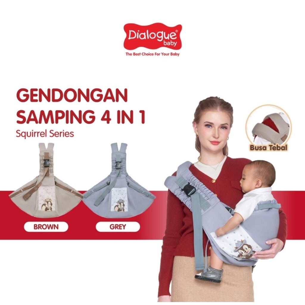 Dialogue Baby Side Carrier M-Shape 4in1 Squirrel Series