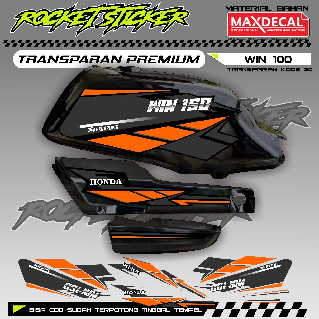 WIN Striping WIN สติกเกอร์ Variation WIN UV TRANSPARENT CODE 30 PREMIUM MAXDECAL MATERIAL