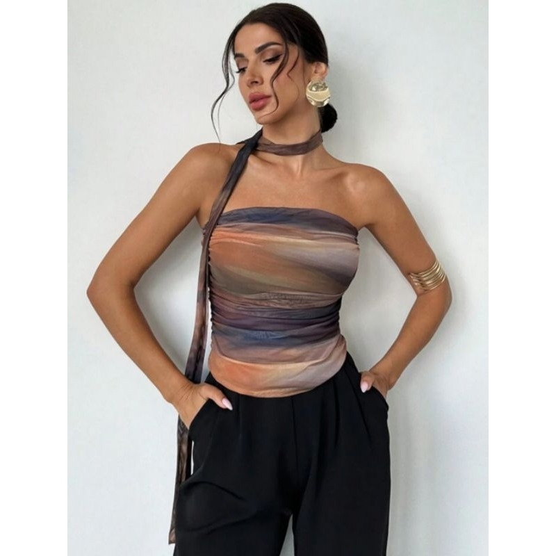 FYF_A0343 - เสื้อกล้ามผูกคอมัดย้อม