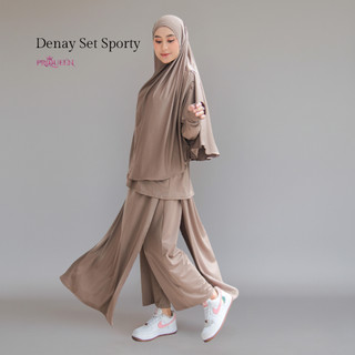 PRQUEEN | Denay Sporty Muslimah Set 3in1 | Baju Olahraga Wanita Model Rok Celana Hijab | Baju Olah Raga Syar'i Muslimah