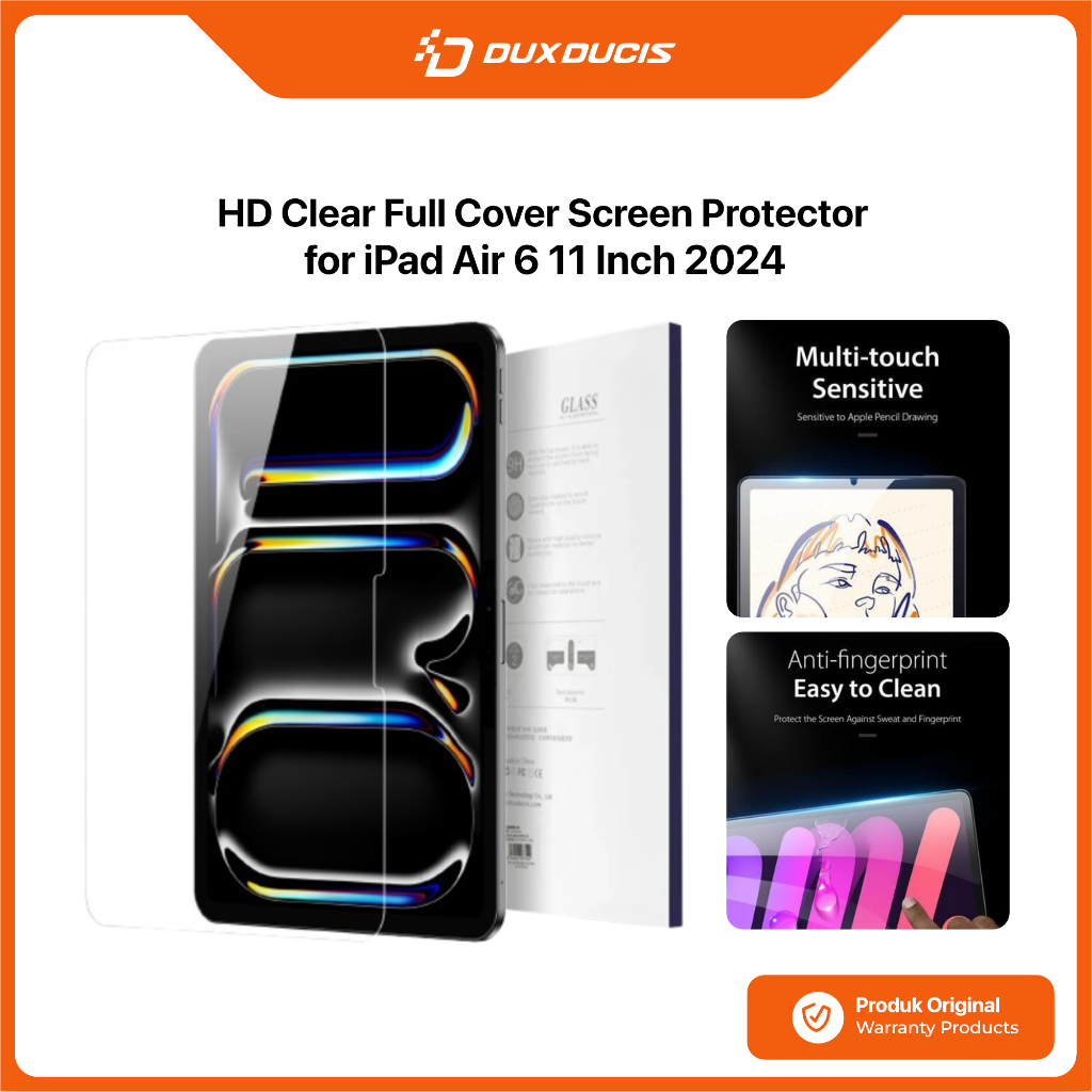 LAYER DUX DUCIS กระจกนิรภัย iPad Air 6 11 นิ้ว 2024 DUX DUCIS กระจกนิรภัยแบบเต็มหน้าจอป้องกันหน้าจอ 