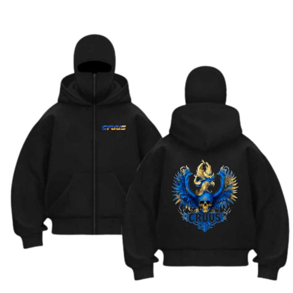 ใหม่ - CRUUS Kids Ninja Balaclava Hoodie Jacket - Ninja Balaclava Zipper Hoodie สําหรับเด็กและผู้ใหญ