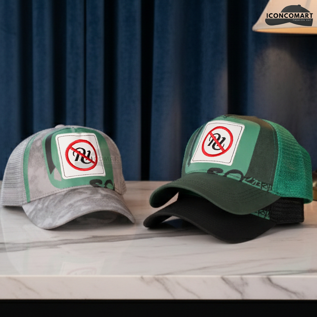 [ ICM ] BASEBALL CAP (PROHIBITION SYMBOL / SOUIT) MENS BASEBALL CAP / UNISEX CASUAL BASEBALL CAP - T