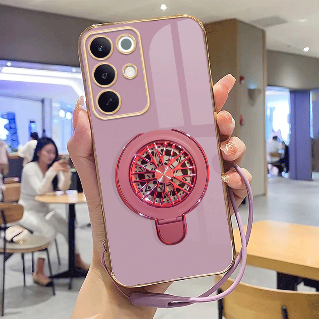 Realme C85 Pro Casing ล่าสุด Softcase Stand Holder Ring Fun Luxury Plating