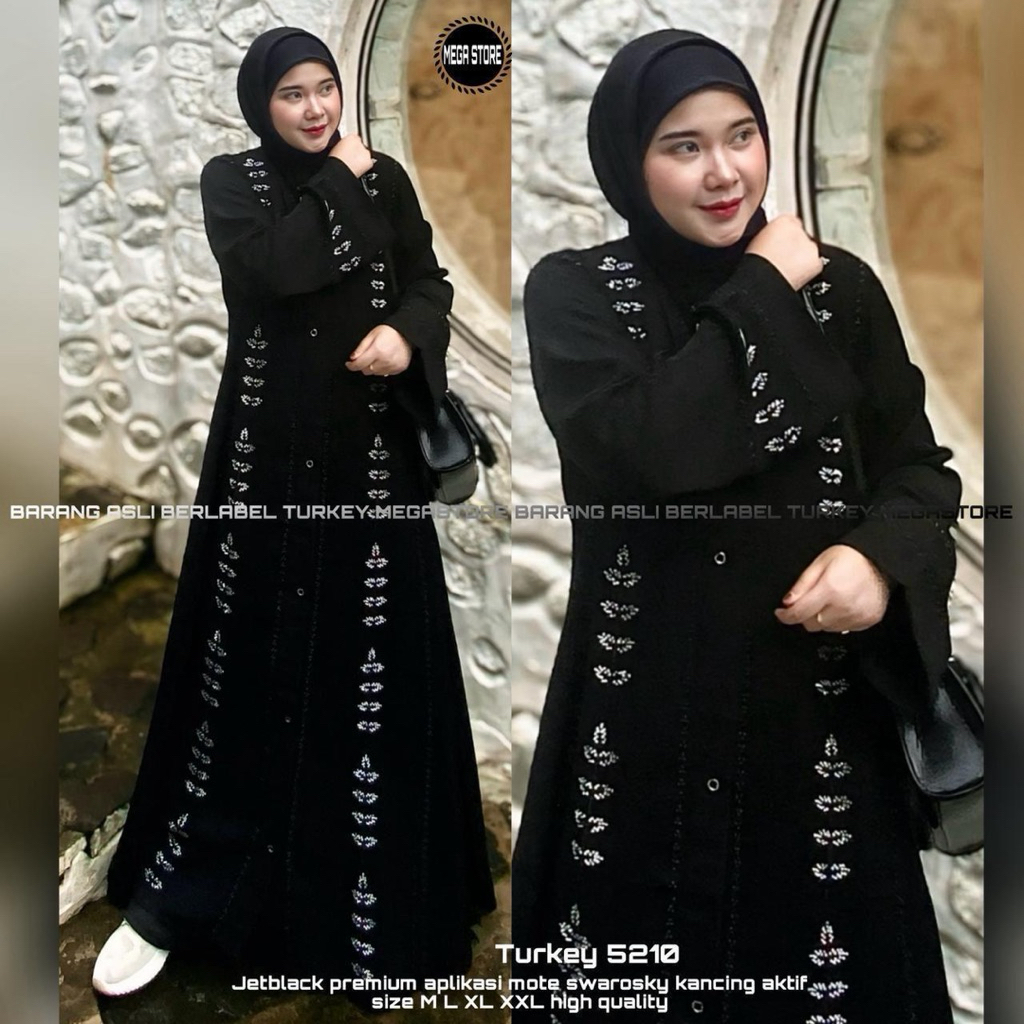 Abaya Turkey Jetblack Premium โดย Megastore