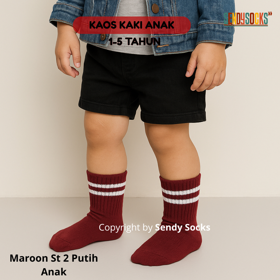 ถุงเท้า โรงเรียนเก่า ถุงเท้าเด็กลายทางยาวผ้าฝ้ายหนา 1-5 ปี - ถุงเท้าส่ง