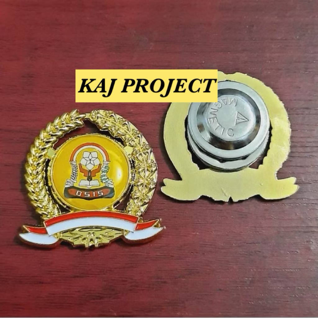 OSIS Padi ธงผ้าฝ้าย Pin OSIS SMP โลโก้เข็มกลัด Pin OSIS Badge ทองเหลืองชุบทองคุณภาพระดับพรีเมียม