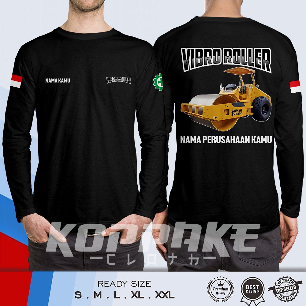 Vibro Roller Sakai Heavy อุปกรณ์เสื้อยืดการพิมพ์หน้าจอฟรีชื่อและบริษัทชื่อแขนยาว Distro เสื้อ
