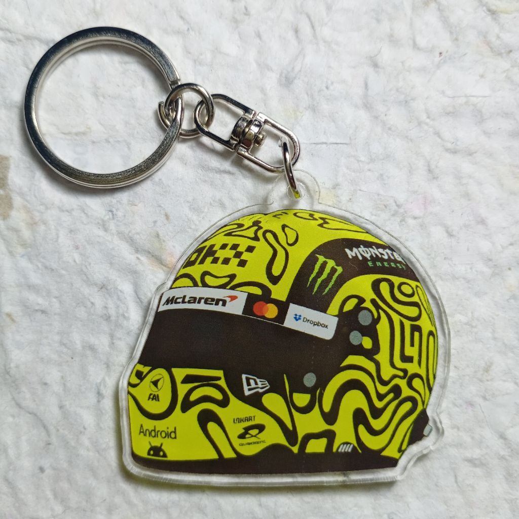 GANTUNGAN Nando Norris Formula One พวงกุญแจหมวกกันน็อค F1 พวงกุญแจหมวกกันน็อค Mclaren