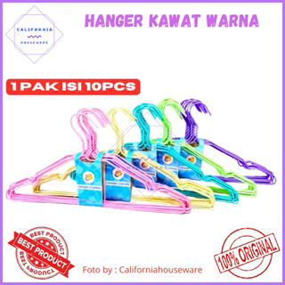 (4 PAK) Hanger Kawat Gantungan Baju 88 / Hanger Kawat Warna / Hanger Baju / Gantungan Baju