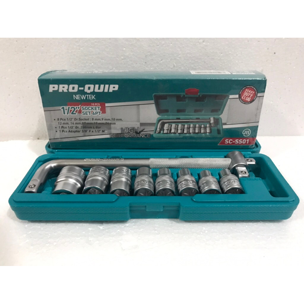 PRO QUIP-SOCKET ชุด 1/2x10PCS-6PT PRO QUIP SC-SS01
