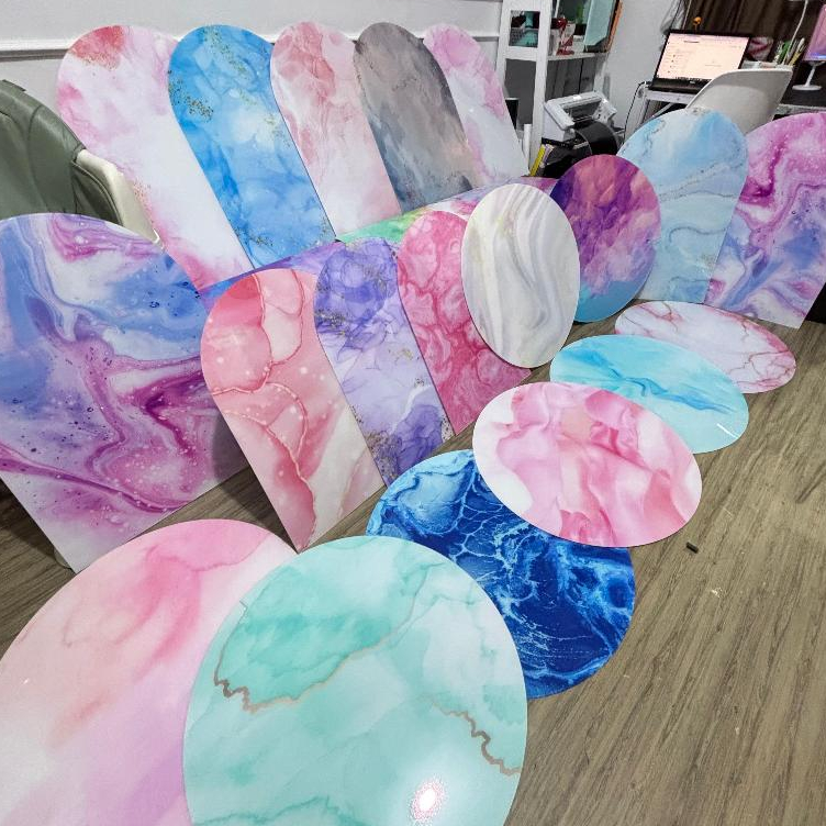 (ติดเท่านั้น) ฟรีสติกเกอร์หินอ่อน SHEATH สําหรับธุรกิจ ACRYLIC RENTAL MARBLE FLOWER BOARD MOTIF